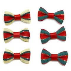 6個セット ミニ りぼん リボン クリスマス ハンドメイド 素材 材料 3cm