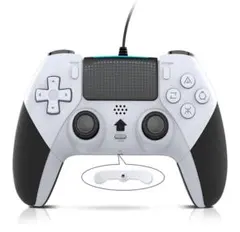 PS4 PC コントローラー　有線　背面ボタン付　ホワイト