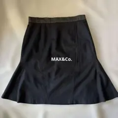 MAX&Co. ネイビー　Aラインスカート ひざ丈　42