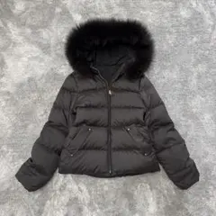 グリーンレーベル　リバーシブル　ダウンジャケット フォックスファー ブラック黒