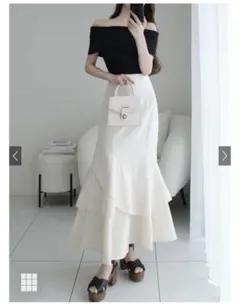 【GRL】ティアードフリルアシンメトリーマーメイドスカート[gc300]