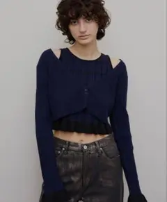 MEDI PURIPURI SHORT KNIT CARDIGANのサムネイル