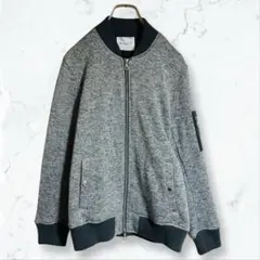 a3469 ザショップティーケー ニットジャケット グレー M 裏起毛 ブルゾン