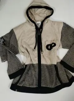 y2k ジップアップパーカー ボーダー　フェアリーグランジ　 平成ギャル