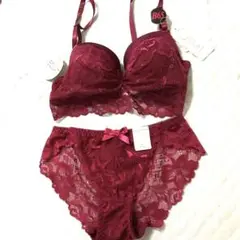 ワインレッド ブラジャーショーツセット