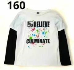 スプラッシュプリント 長袖カットソー　袖切り替え