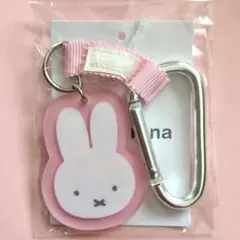 ミッフィー♡カラビナ付き♡アクリルキーホルダー♡フェイス(ピンク)