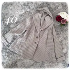 【ジアンニロジュディチェ】フード付きジャケット グレー系 ◆ 麻混 40（L）のサムネイル