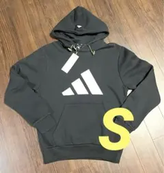 【新品】　adidas フード付きパーカー ブラック　裏起毛　Sサイズ