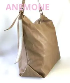 最終価格✫ANEMONE ワンハンドル ショルダーバッグ A4 大きめ ベージュのサムネイル