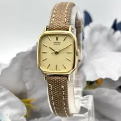 【新品電池】SEIKO 腕時計 ゴールド ブラウン レディース 新品ベルト