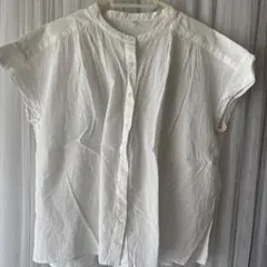 無印良品　強撚ボイルフレンチスリーブブラウス
