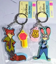 ディズニー　ズートピア　キーホルダー　 ニック　ジュディ　ズートピア2