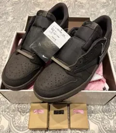 Travis AJ1 Low Velvet Brown 27cm 新品