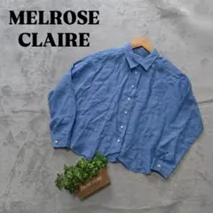 【MELROSE CLAIRE】長袖シャツ リネン100%　ブルーのサムネイル