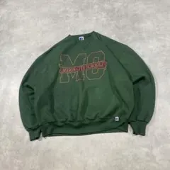 後染め加工90s USA製 Russell athletic スウェット緑XL