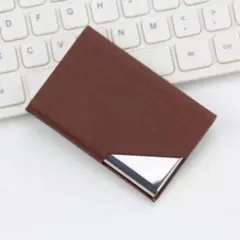 名刺入れ カードケース メンズ＆レディース ハードタイプ ブラウンのサムネイル