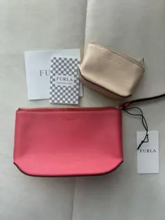 【新品】FURLA ポーチ　ミニポーチ（中古）＋保存袋付き