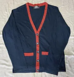 メンズ　バイカラーカーディガン　M〜L ネイビー×赤