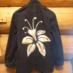 極美品 97SS⭐️コムデギャルソン テーラードジャケット 花柄レース レッド KENMAX DRAGON 花柄 ナイロンジャケット M レディース 赤 90s