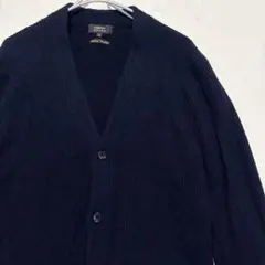 CHRISTIAN ORANI ウール混カーディガン XL ネイビー
