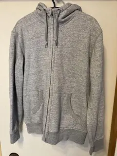 【ユニクロ】裏ボア フルジップパーカー グレー L 暖か 防寒 訳あり