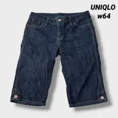 UNIQLO ユニクロ デニムハーフパンツ 64cm 赤ステッチ