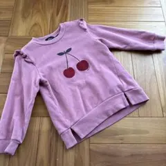 オーガニックコットン トレーナー 100cm ピンク　プティマイン　通園着