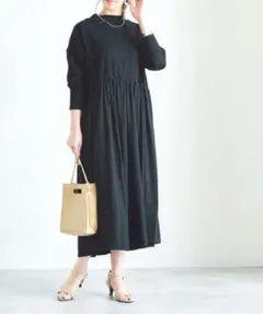 Bonjour Sagan モックネック切り替えワンピース