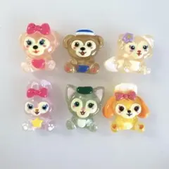 SALE◎ダッフィーアンドフレンズ デコパーツ 6点セット