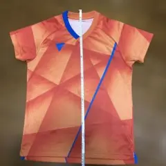 卓球VICTAS ユニフォーム　ユニセックスSサイズ　 Vネック オレンジ 青