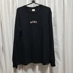 ROXY ブラック ロゴ入り 長袖Tシャツ XL