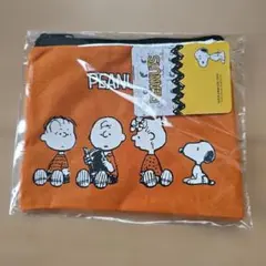 PEANUTS スヌーピー コットン ポーチ オレンジ 新品
