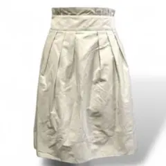 エフデ（ef-de）ひざ丈フレアスカート【9／M】フェミニン ベージュ系 日本製