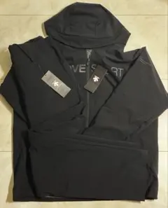 【新品未使用】DESCENTE/フルジップフーディー 上下セット/ブラック/XL