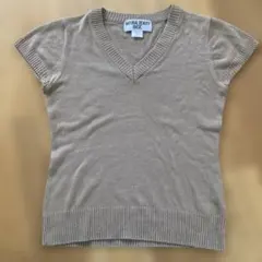 NATURAL BEAUTY BASIC ベージュ Vネック 半袖ニット