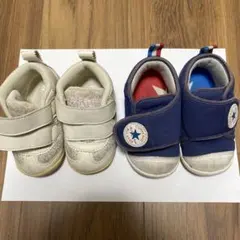 コンバース ベビーシューズ ネイビー/ホワイト　アシックス　花柄