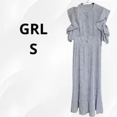 【GRL】フリル袖のライトグレー ワンピース サイズS