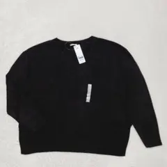 【タグ付き】 GU ジーユー ソフトリッチ Vネックセーター XL ブラック