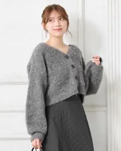 INGNI ショート丈シャギーニットカーディガン