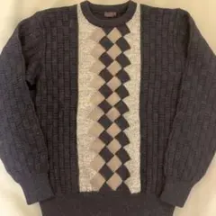 corsini コルシーニ　アルパカ混　編み込みニット　ネイビー　48サイズのサムネイル