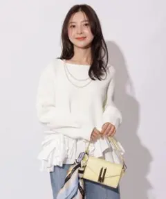 限定値下げ♡アプワイザーリッシェ♡サイト完売♡今期リボンフリルヘムショートニット