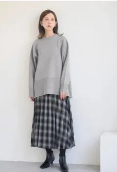 ロペピクニック　長袖ニット グレー クルーネック