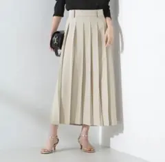 新品タグ付き【NANO universe】フロントプリーツスカート　ベージュ