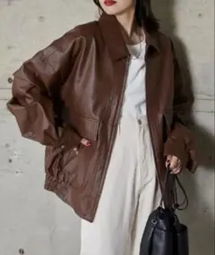 WEGO フェイクレザーBIGポケットブルゾンのサムネイル