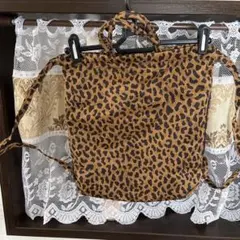 レア希少別注manipuri レオパード柄 巾着バッグ ショルダーバッグ 