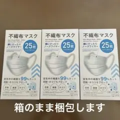 不織布マスク ふつうサイズ 25枚入 3箱セットのサムネイル