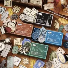 【8】素材紙 4種 レトロ シンプル メモ帳 コラージュ 海外 まとめ売り