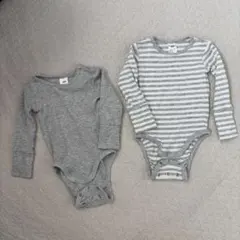 H&M オーガニックコットン　長袖ボディースーツ　60