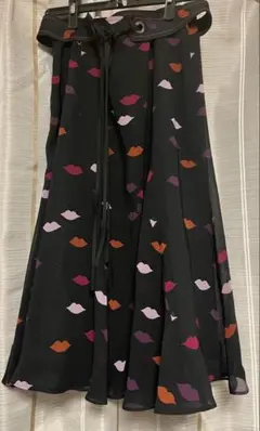 SONIA RYKIEL リップ柄 フレアスカート 38のサムネイル